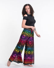 Rainbow Elephant Wrap Palazzo Style Elephant Pants in Purple