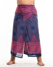 Plus Size Geometric Mandalas Wrap Palazzo Style Harem Pants in Blue