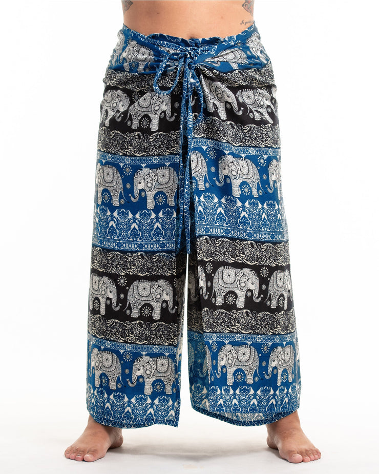 Plus Size Divine Elephant Wrap Palazzo Style Harem Pants in Blue