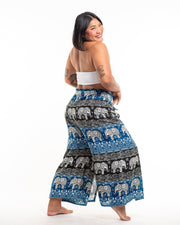 Plus Size Divine Elephant Wrap Palazzo Style Harem Pants in Blue