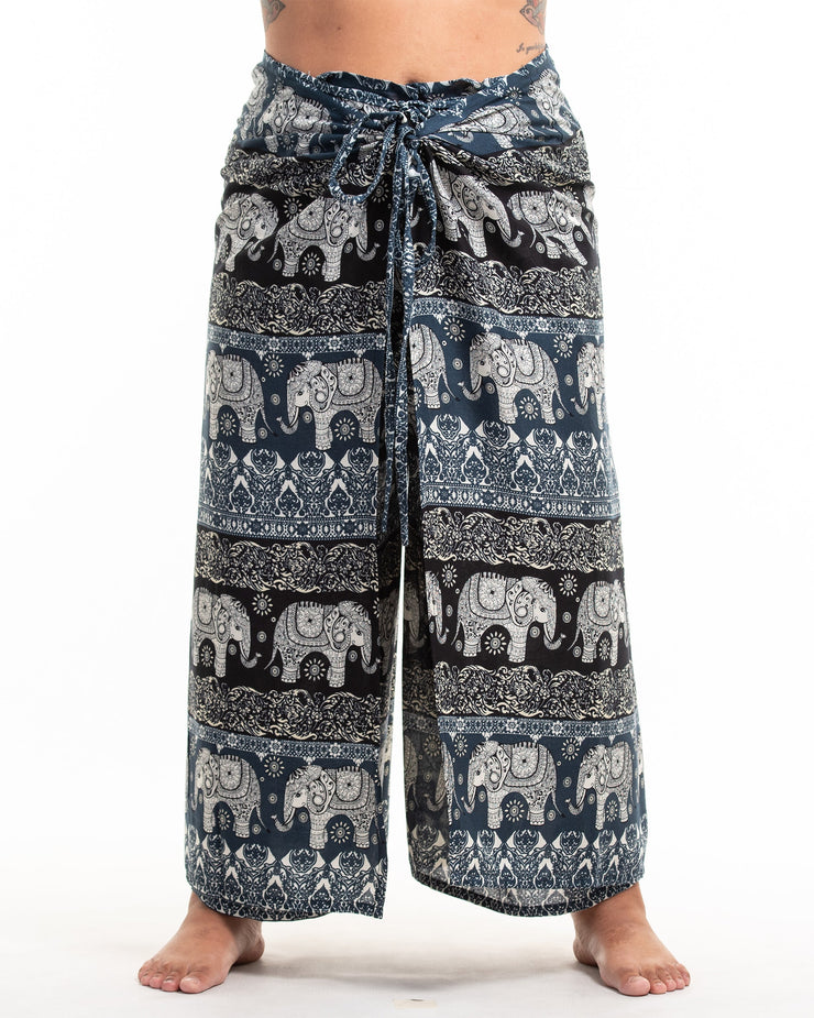 Plus Size Divine Elephant Wrap Palazzo Style Harem Pants in Navy