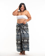 Plus Size Divine Elephant Wrap Palazzo Style Harem Pants in Navy