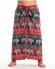 Plus Size Divine Elephant Wrap Palazzo Style Harem Pants in Red