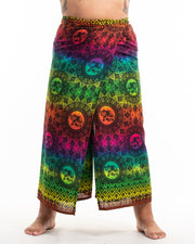 Plus Size Rainbow Elephant Wrap Palazzo Style Elephant Pants in Green