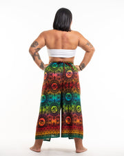 Plus Size Rainbow Elephant Wrap Palazzo Style Elephant Pants in Orange