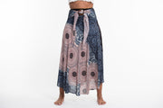 Geometric Mandalas Handkerchief Midi Skirt in Silver Gray