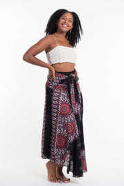 Mandalas Handkerchief Midi Skirt in Black