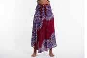 Mandalas Handkerchief Midi Skirt in Red