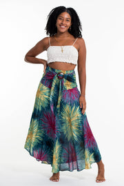 Firework Handkerchief Midi Skirt in Turquoise