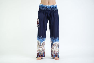 Solid Top Elephant Women's Elephant Pants in Blue