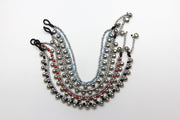 Hand Made Fair Trade Anklet Double Strand Silver Beads Red