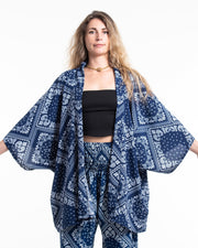 Patchwork Paisley Kimono Cardigan in Navy