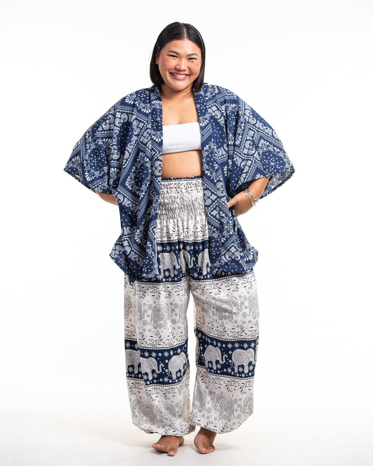 Patchwork Paisley Kimono Cardigan in Navy