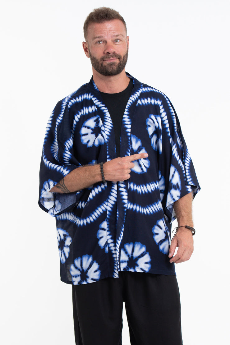 Tie Dye Kimono Cardigan in Indigo