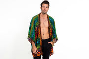 Rainbow Elephant Kimono Cardigan in Orange