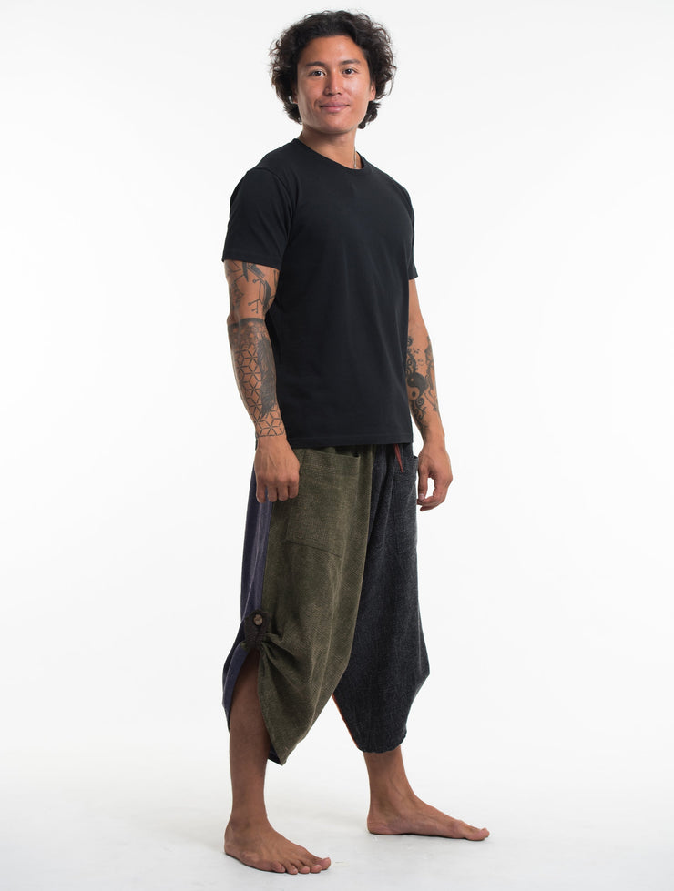 Men's Patchwork Stonewash Cropped Pants