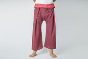 Unisex Thai Fisherman Pants in Rose Red