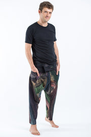 Rainbow Prints Men's Slim Cut Fisherman Pants in Black