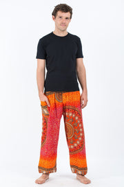 Tribal Chakras Men's Harem Pants in Orange