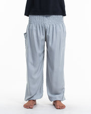 Solid Color Men's Harem Pants in Light Gray