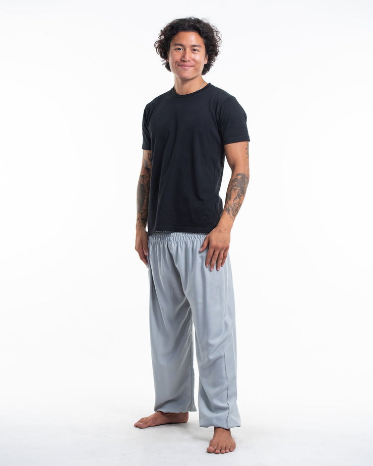 Solid Color Men's Harem Pants in Light Gray