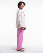 Solid Color Men's Harem Pants in Light Pink