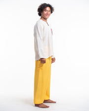 Solid Color Men's Harem Pants in Light Yellow