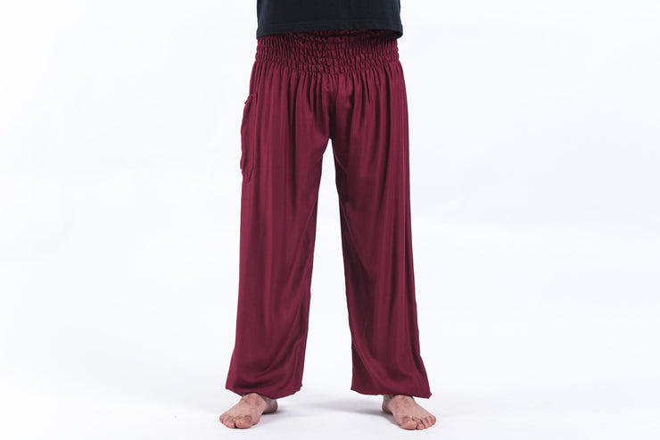 Solid Color Men's Harem Pants in Red