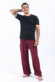 Solid Color Men's Harem Pants in Red