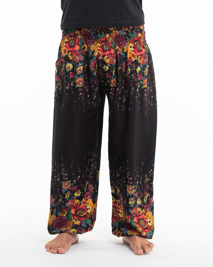 Plus Size Floral Women's Harem Pants in Black