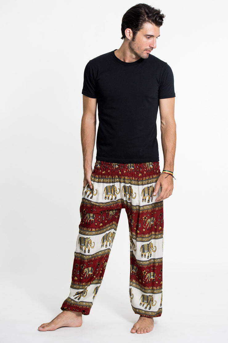 Elephant Bliss Men's Elephant Pants in Red