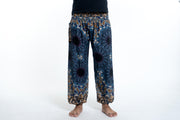 Paisley Mandalas Men's Harem Pants in Blue Gray