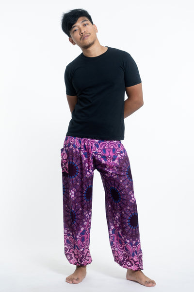 Paisley Mandalas Men's Harem Pants in Purple