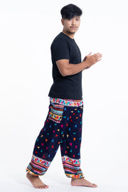 Triangles Men's Harem Pants in Navy