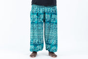 Plus Size Marble Elephant Men's Elephant Pants in Turquoise