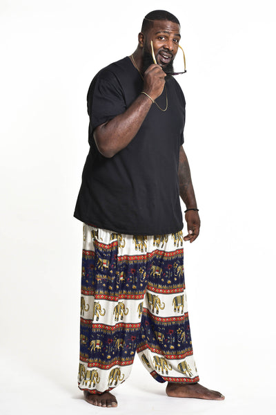 Plus Size Elephant Bliss Men's Elephant Pants in Navy