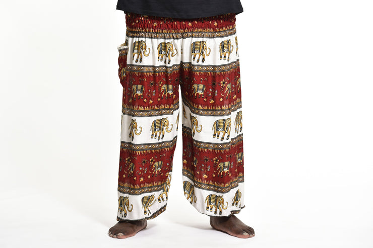 Plus Size Elephant Bliss Men's Elephant Pants in Red