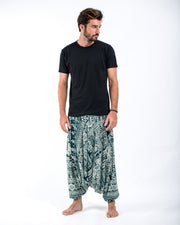 Tribal Prints Drop Crotch Men's Harem Pants in Teal