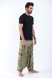 Marble Elephant Drop Crotch Men's Elephant Pants in Olive