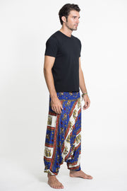 Elephant Bliss Drop Crotch Men's Elephant Pants in Blue