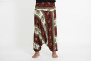 Elephant Bliss Drop Crotch Men's Elephant Pants in Red