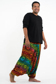 Plus Size Rainbow Elephant Drop Crotch Men's Elephant Pants in Orange