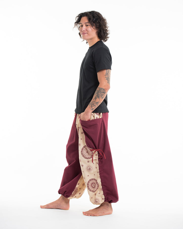 Two Tone Om Prints Men's Cotton Pants in Cream