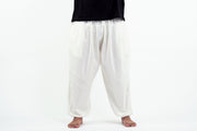 Plus Size Genie Men's Cotton Harem Pants in White