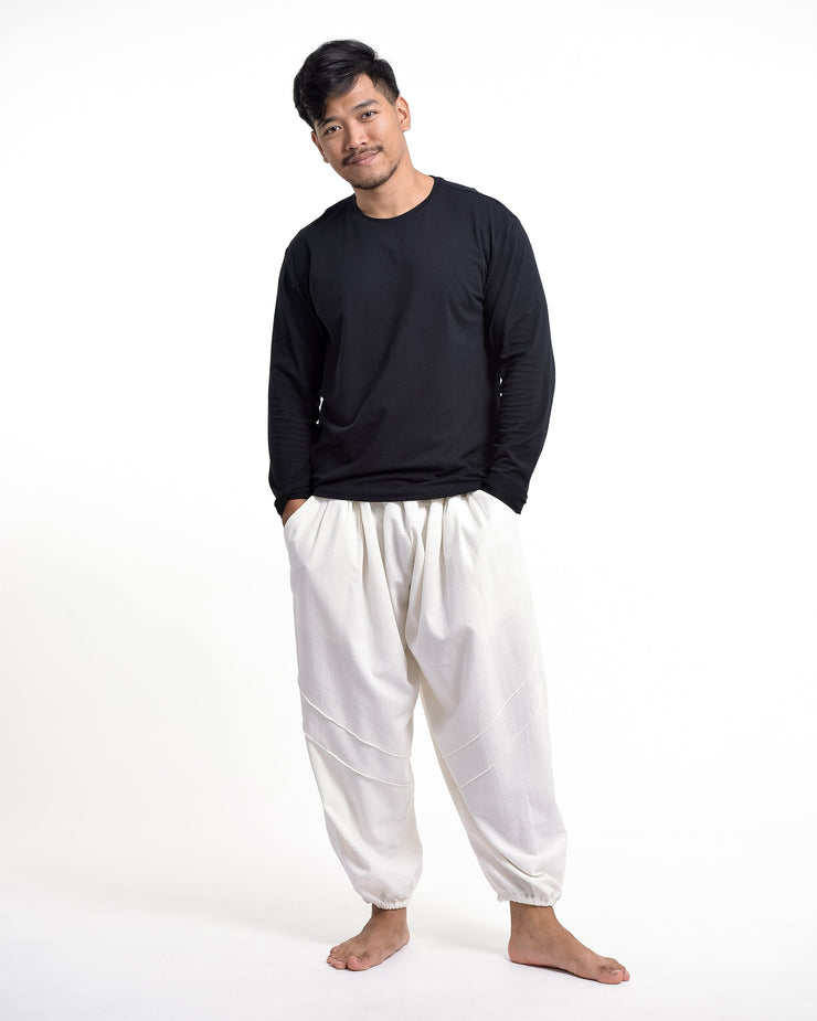 Genie Men's Cotton Harem Pants in White