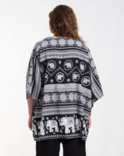 Parade Elephant Kimono Cardigan in Black