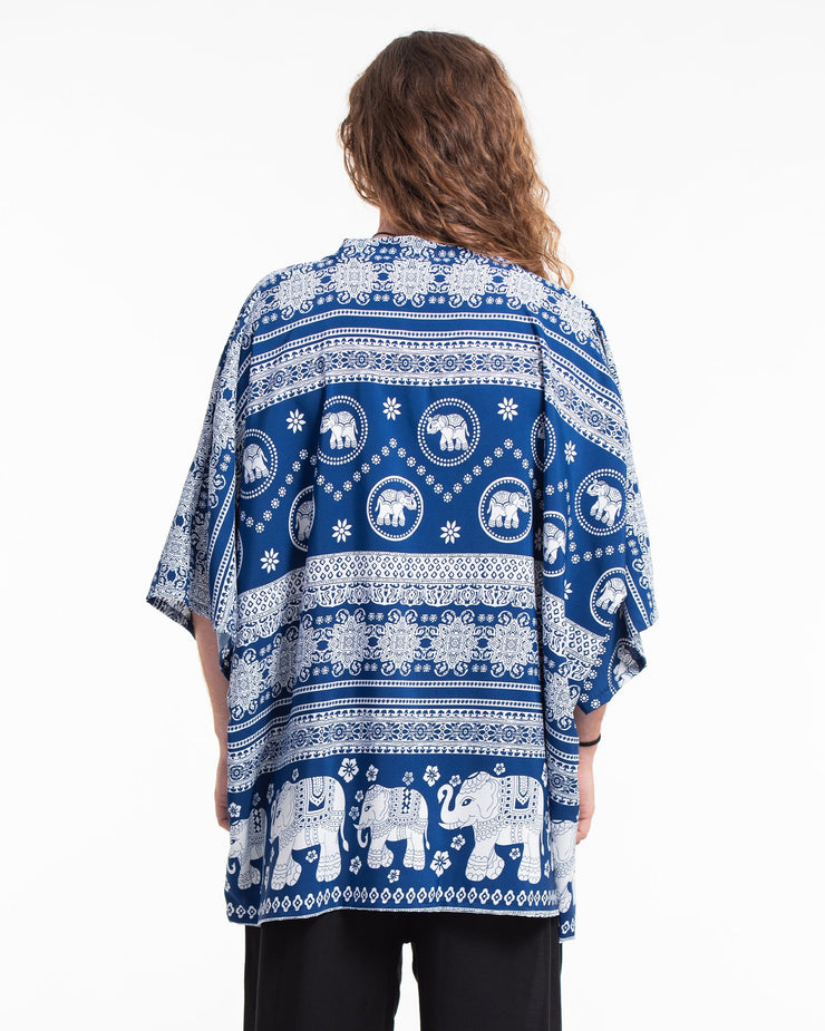 Parade Elephant Kimono Cardigan in Blue