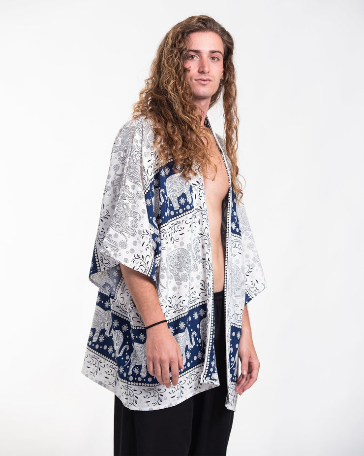 Floral Elephant Kimono Cardigan in Navy