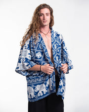 Diamond Elephant Kimono Cardigan in Blue