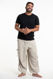 Men's Ribbed Cotton Pants in Beige